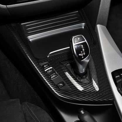 Car Center Console Dashboard Gear Shifter Panel For BMW F30 F31 F34 3GT F32 F33 F36 Trim Accessories, Carbon Fiber ABS Sticker