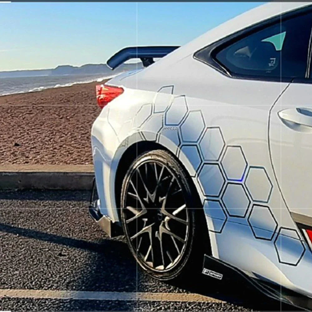 Car Creative Honeycomb Open Style Sticker Auto Graphics Vinyl Decor Tuning Car Side Sticker For Audi BMW Hyundai Ford Jeep Fiat