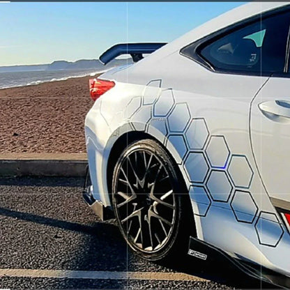 Car Creative Honeycomb Open Style Sticker Auto Graphics Vinyl Decor Tuning Car Side Sticker For Audi BMW Hyundai Ford Jeep Fiat