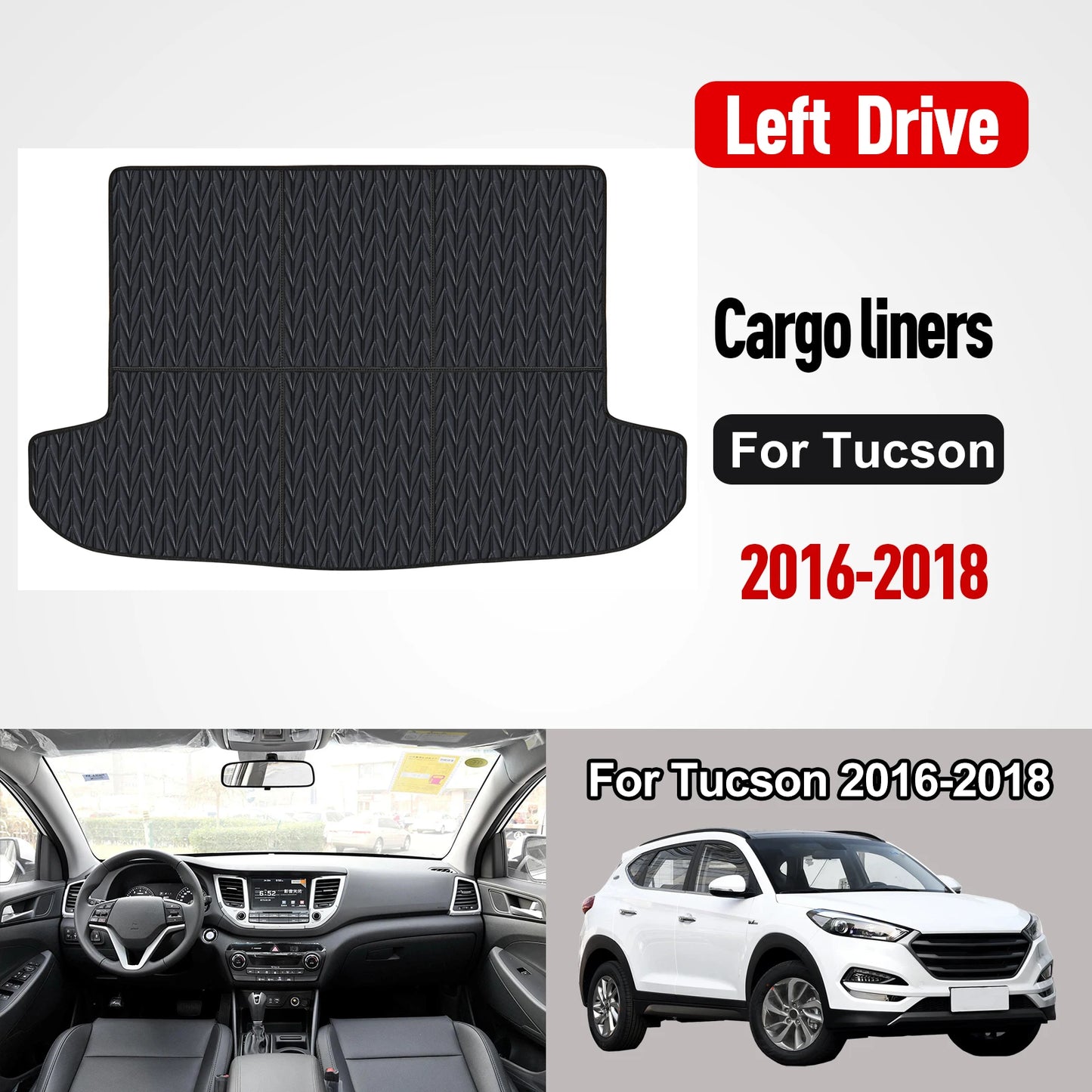 Custom car floor mat For Hyundai Tucson 2016-2018 Floor Mats All Weather Trunk Mats Floor Waterproof Non-Slip Cargo Liners Pad