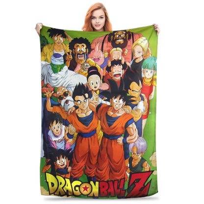 Dragon Ball Blanket Anime Goku Pattern Soft Throw Blankets for Bed Bedroom Quilt Air Conditioning Personalised Warm Bedspread