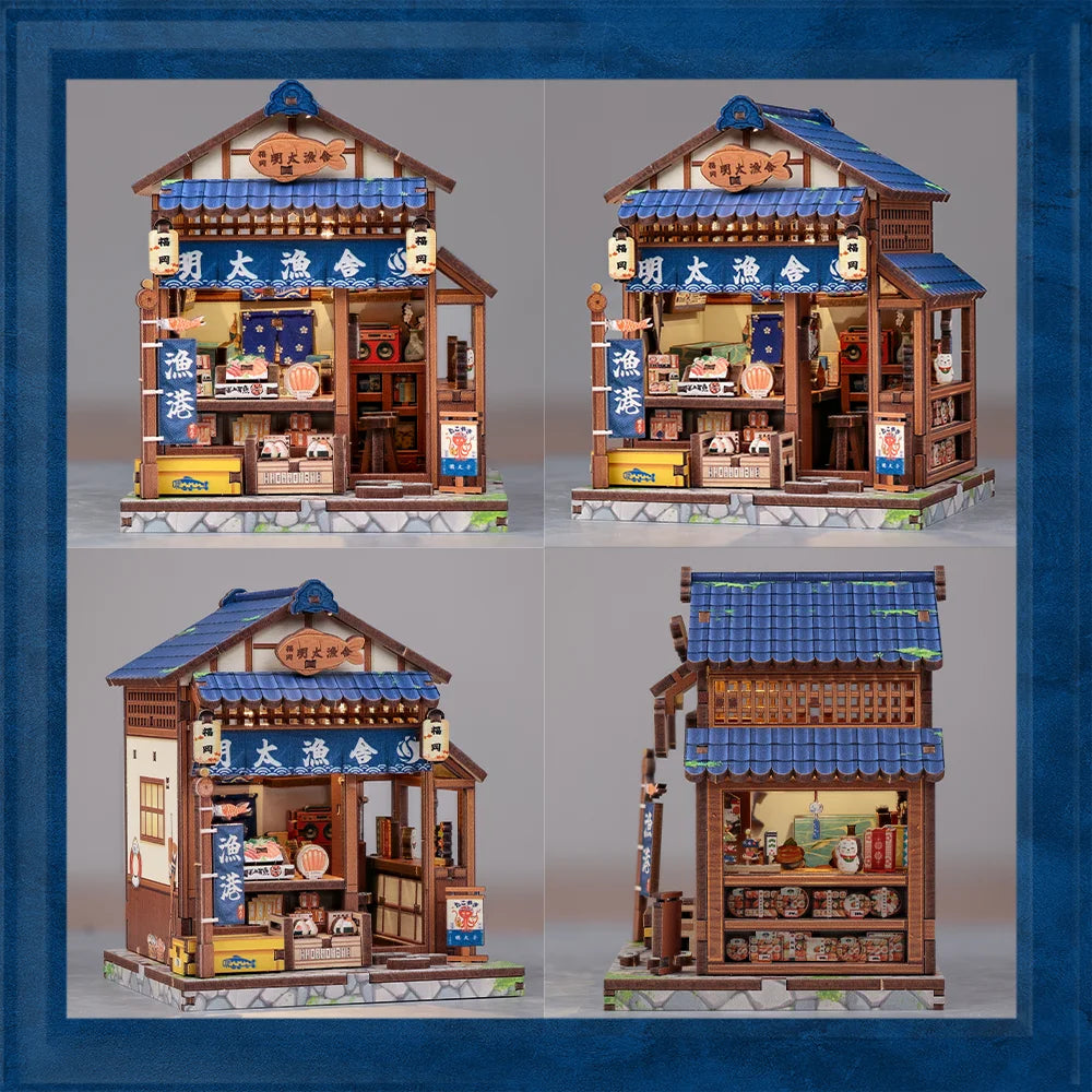 CUTEBEE Book Nook Kit DIY Wooden Doll House Miniature Model for Amazing Gifts Japanese Style