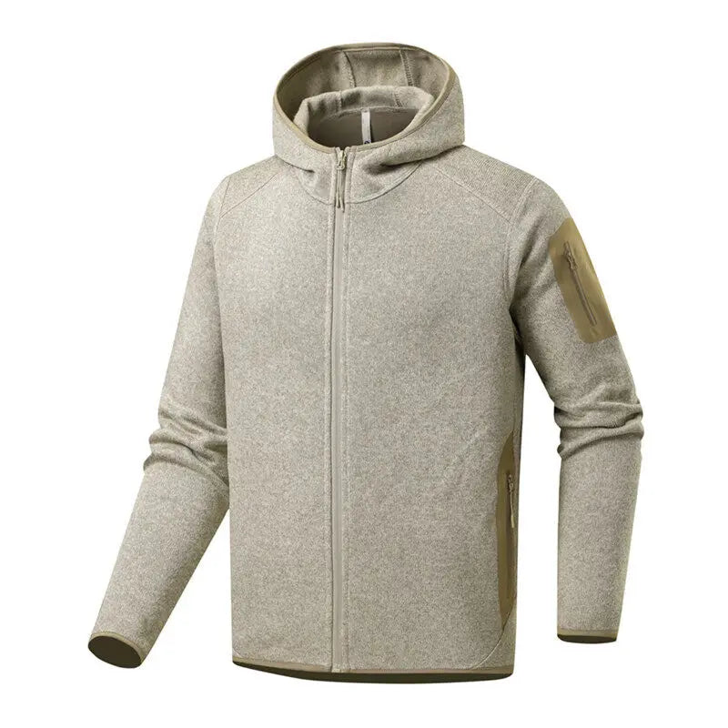 2026 Outdoor Men's Fashion Mountaineering, Casual Sports, Fishing, Alternative Fleece Jacket, Spring and Autumn Hooded Jacket