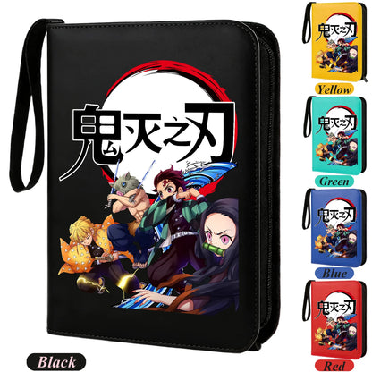 400pcs Anime Demon Slayer Zipper Card Album Book Collection Card Storage Folder Hold Tanjiro Game Cards Binder Holder Protector