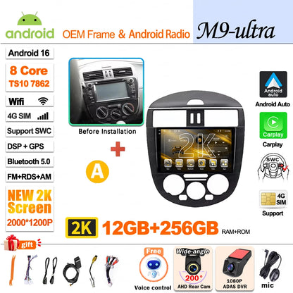 9 inch for Nissan Pulsar 6 NB17 2014 - 2018 Android 16 Wireless CarPlay Car Radio Video Multimedia Player GPS Navi DSP Stereo 4G