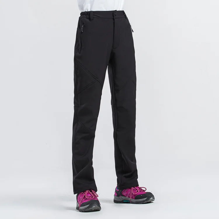 TRVLWEGO Women's Winter Hiking Pants Outdoor Camping Travel Windproof Snow-Fleece Lined Breathable Warm Trekking Trousers