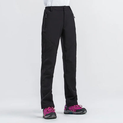 TRVLWEGO Women's Winter Hiking Pants Outdoor Camping Travel Windproof Snow-Fleece Lined Breathable Warm Trekking Trousers