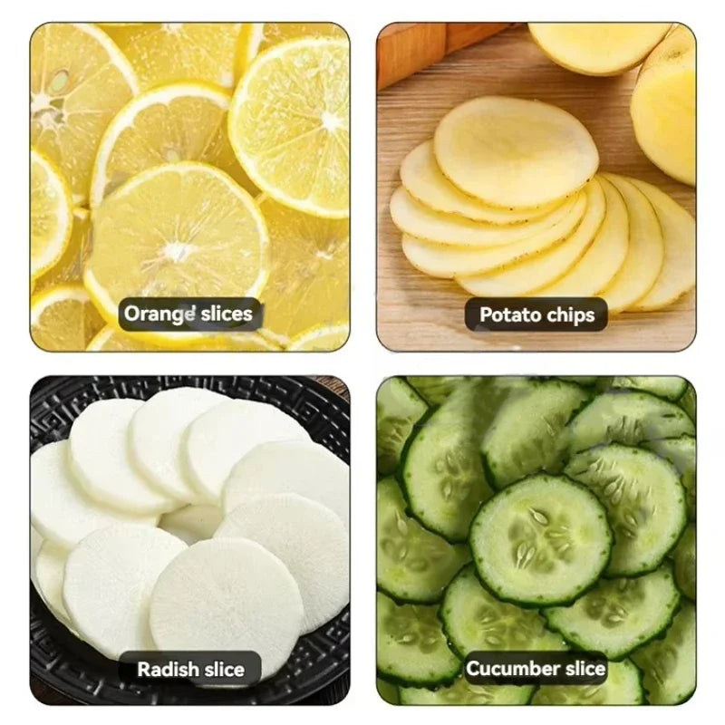Multifunctional Vegetable Cutter Fruit and Vegetable Slicer Commercial Household Cube Cutting Stainless Steel Food Processor