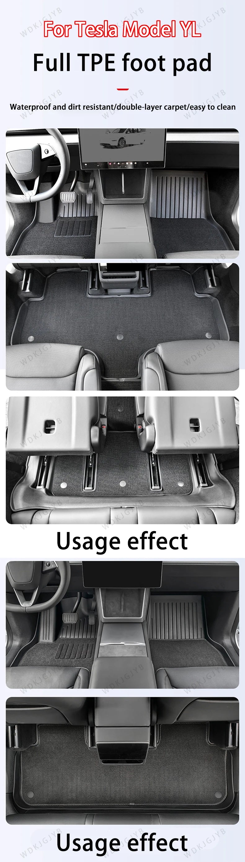 For Tesla New Model YL Launch 2026+ Car Floor Mats Cargo Liner Trunk Mats Backrest Kick Pads Protection Car Interior Accessories