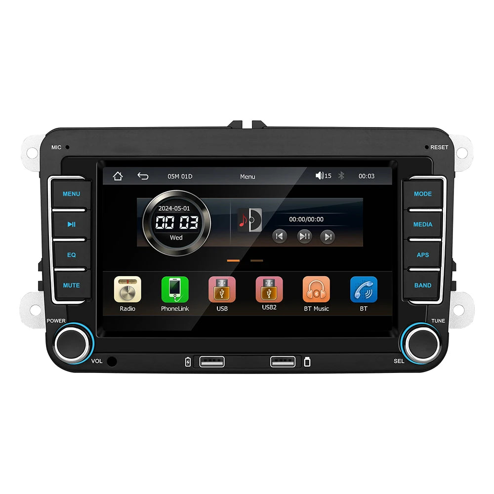 7" 2 Din HD Car Media Video RDS Airplay Car Radio CarPlay Android Auto Stereo Audio For Volkswagen/Seat/Skoda/Passat/Golf/Polo