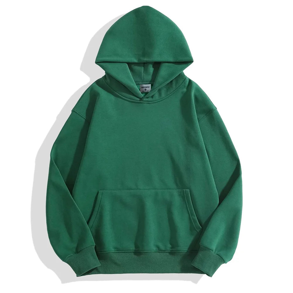 Sweatshirt 480gsm Heavy Weight Cotton Plus Velvet Hooded Sweater Men Thickened Tight Polar Fleece Pullover Hoodie