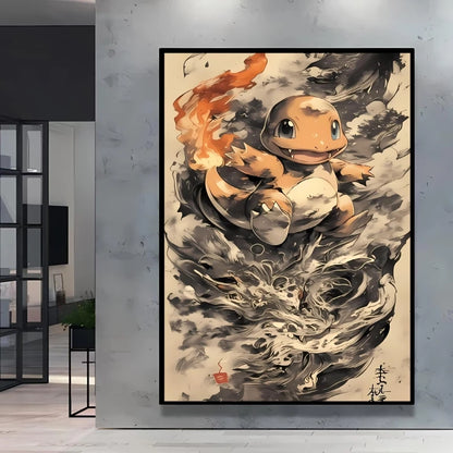 High Quality Pokemon Arcanine Pikachu Wall Painting with Unique Designs and Gorgeous Colors Adding A Touch of Brightness To Wall