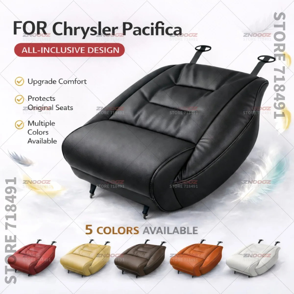 For Chrysler Pacifica Seat Leg Support Extension Cushion Thigh Support Pillow Memory Foam Leather Extender Interior Accessories