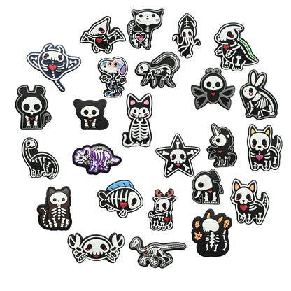 25-100PCS X-ray Animals Shoe Charms For Sandals,Shoe Decoration Accessories Shoe Pins Great Gift For Men Wom
