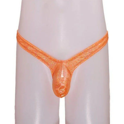 Laser Colorful Men's G-string Underwear Sexy Men's Briefs U Convex Male Underpants Low Waisted Thong Private Party club Panties