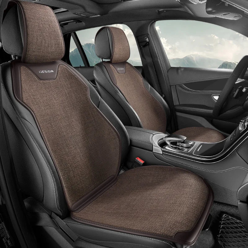 Universal Linen Car Seat Cover Four Season Auto Flax Comfortable Breathable Anti-Slip Covers Cushion SUV Car Seat Protection
