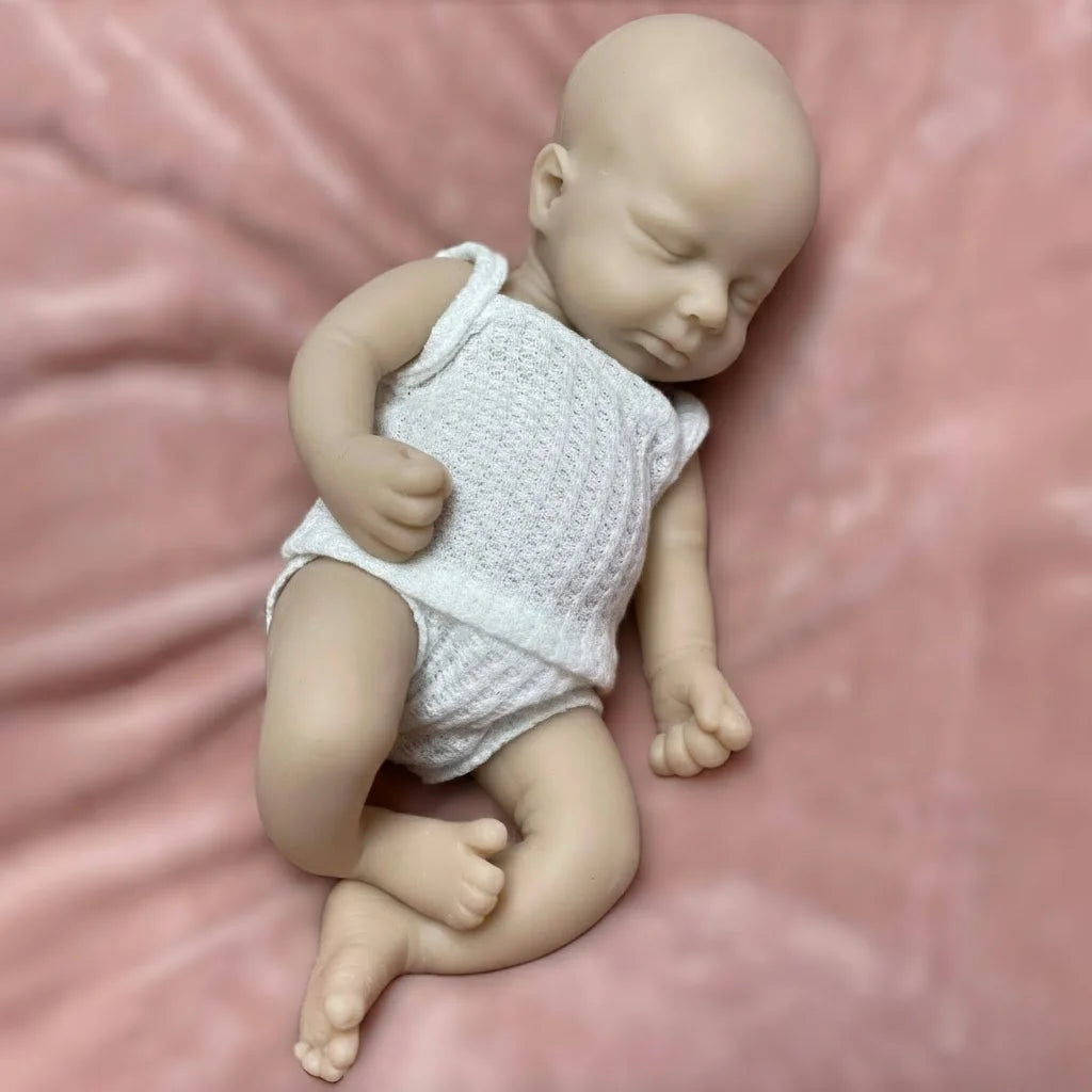 33CM Open Mount Reborn Dolls Unpainted Loulou Full Body Soft Solid Silicone Reborn Doll Reborn De Silicona Cuerpo Entero