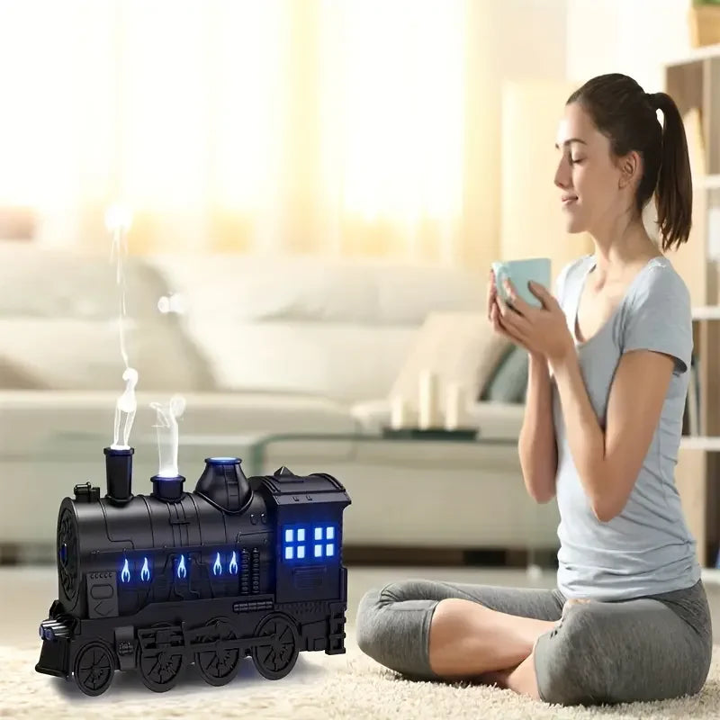 2025 NEW Mini Train Shape Essential Oil Diffuser with Light Cool Mist Air Humidifier Aromatherapy Diffuser for Home Office
