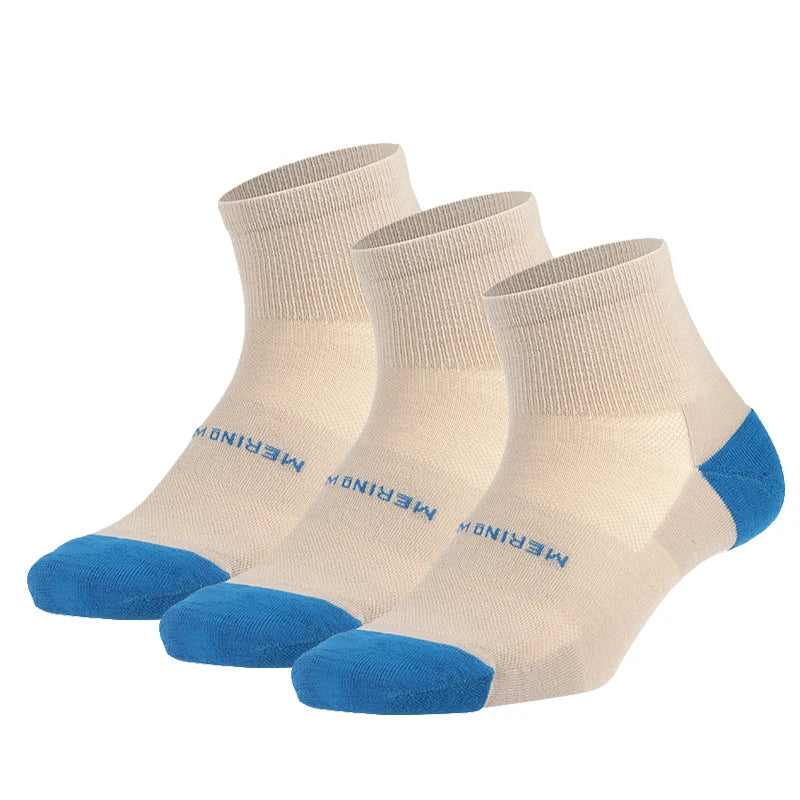 ZEALWOOD Merino Wool Running Socks Men Women No Show/Ankle/Crew Anti-blister Cushion Athletic Socks Ultra-Light Tennis 1/3 Pairs