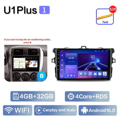 Carplay Android Auto for Toyota Corolla E140/150 2006 2007-2013 Multimedia Automotive Subwoofer Autoradio Android DSP 4G