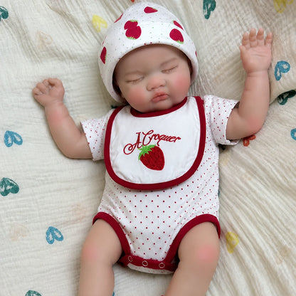 Open Mouth 18 Inches Sleeping bebê reborn de silicone sólido Girl Doll With Painted & Unpainted Skin Soft Washable Reborn Doll