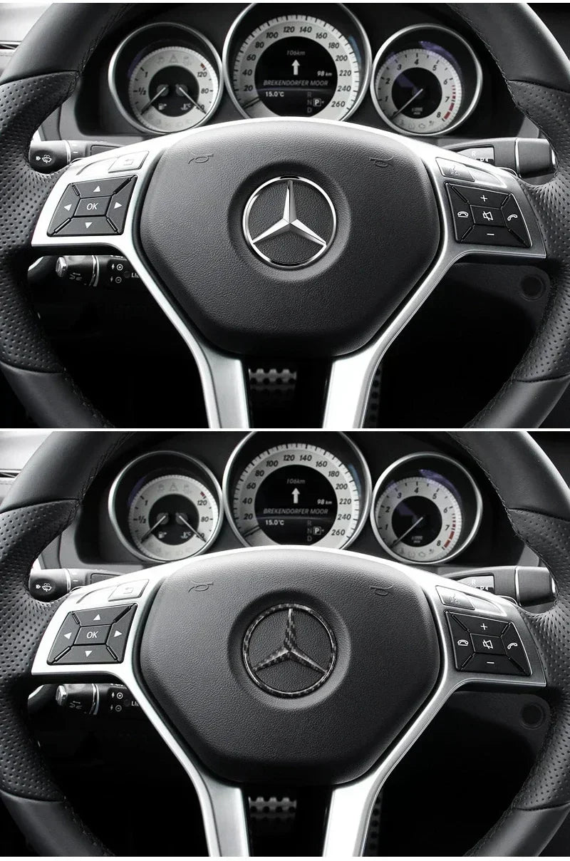 1pcs 52mm 57mm Car Steering Wheel Badge Emblem Sticker Mercedes Benz Amg W204 W205 W212 W213 W221 W177 W246 GLA GLC CLA A AAXXZZ
