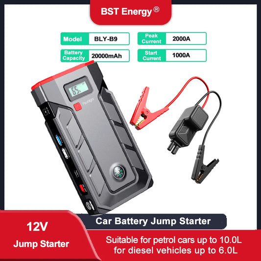 20000mah 18000mAh 16000mAh 132000mAh 12000mAh 10400mAh Portable Jump Starter 12V High-power Automobile Emergency Starting Power