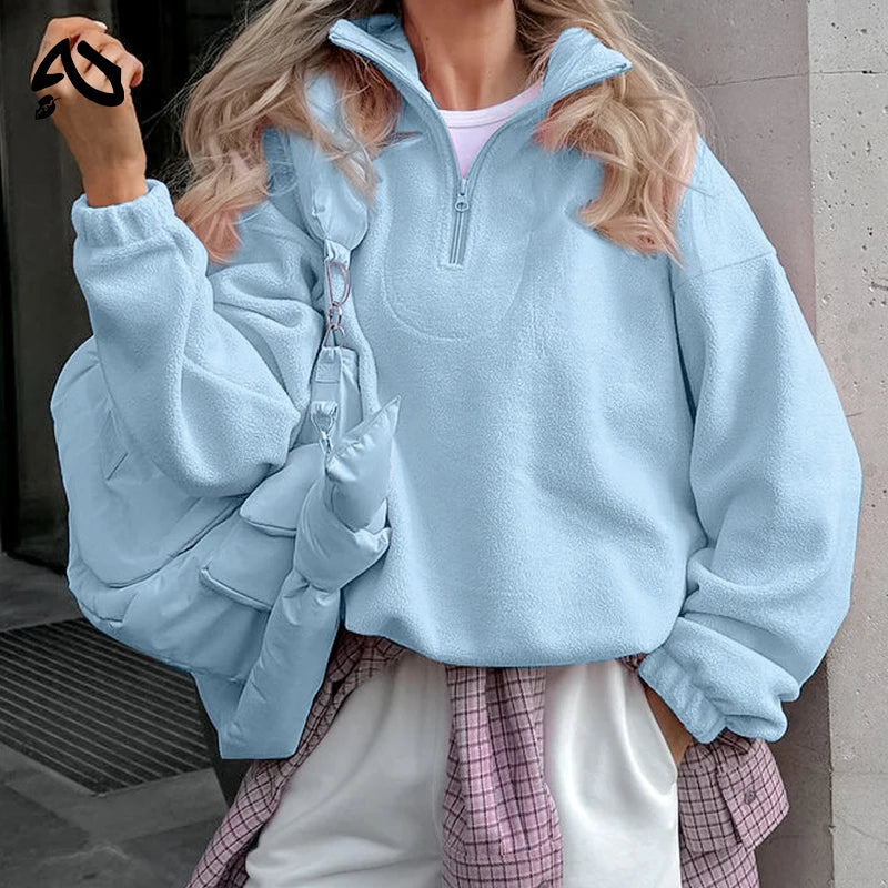 Original Pink Winter Lamb Fleece Hoodie Women Zipper Lapel Pullover флисовая кофта женская кофта женская