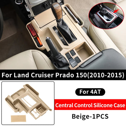 Central Console Silicone Protective Cover For Toyota Prado 150 LC150 2010-2023 Interior car Accessories Decoration Black 1pcs