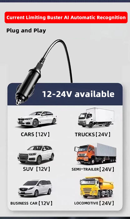 12V/24V Car Heating Cup 500ml Temperature Adjustable Coffee Tea Truck Cup with 304 Stainless Steel Dry Burn Protection & Cup Bag