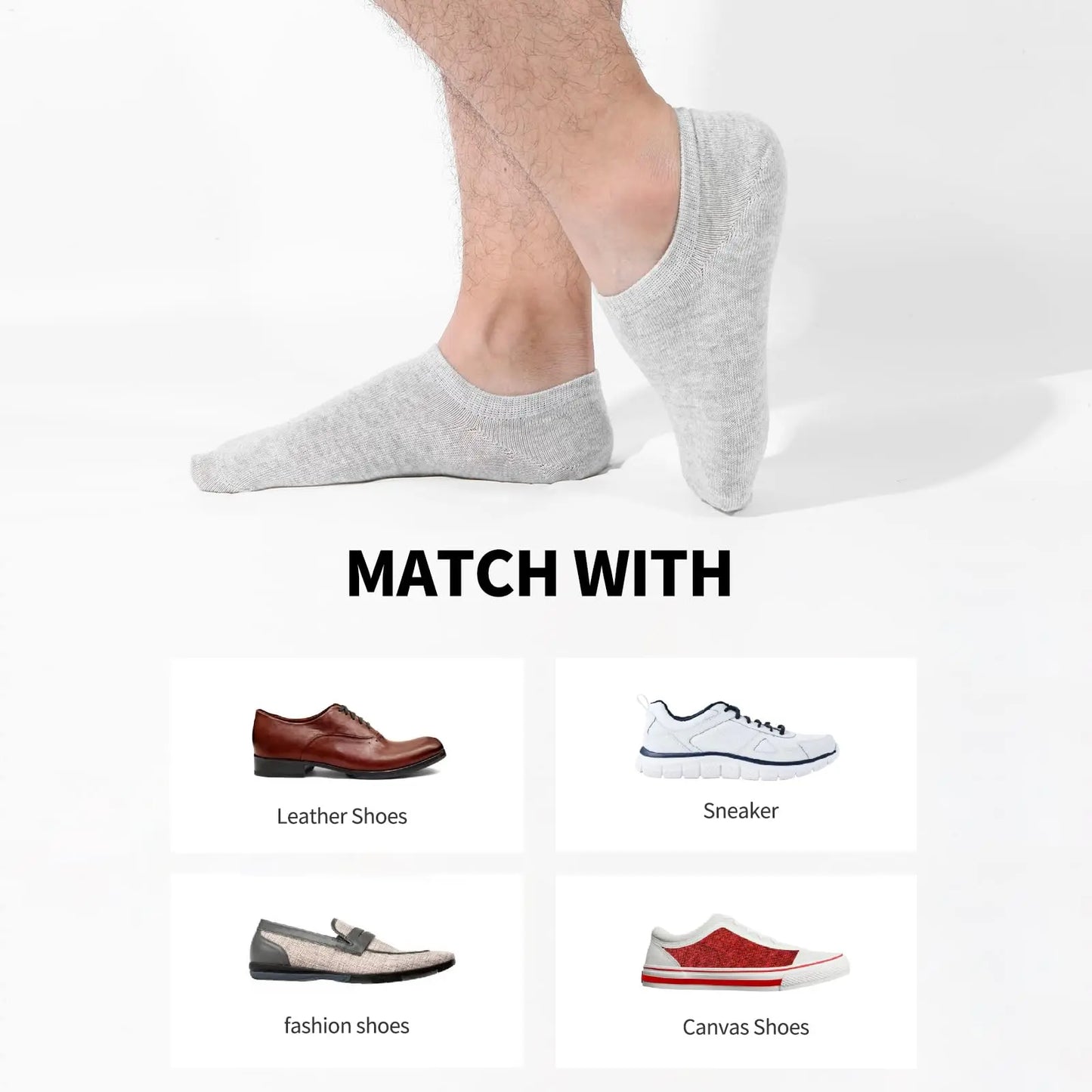 10/20 Pairs Womens and Mens Non Slip Ankle Socks Low Cut Invisible Liner Ankle Socks Cotton Breathable No-Show Sport Socks