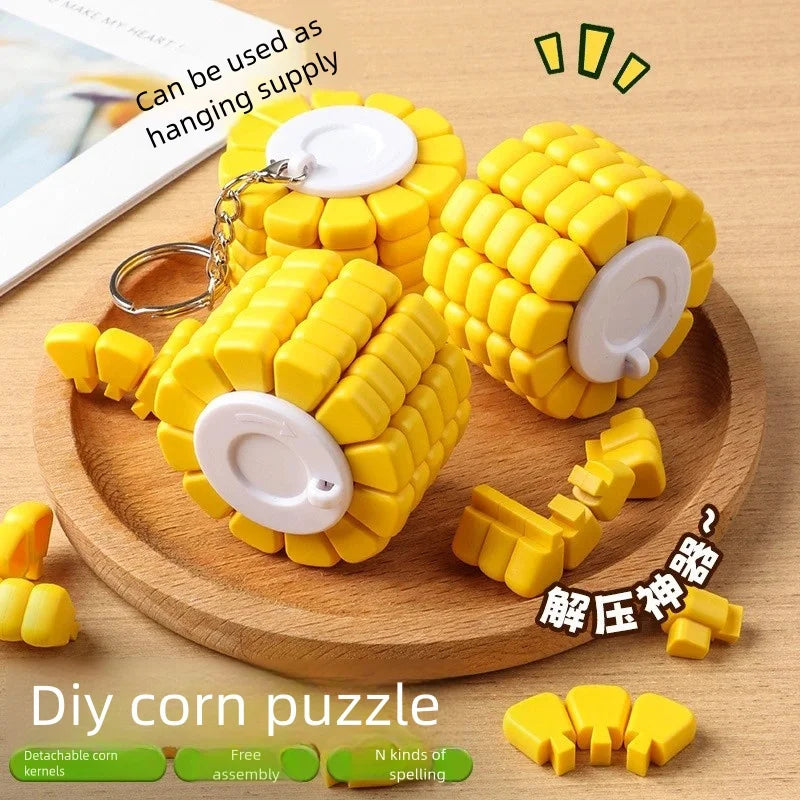 Hot Sale DIY Corn Cube Puzzle, Sensory Educational Fidget Stress Relief Toy, Brain Teaser Intelligence Game Toy for Kids Ages 3+
