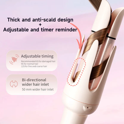 Automatic Curling Iron 3 in 1 Negative Ion Hair Curler Interchangeable Barrels Auto Rotation 3 Heat Settings Salon Styler