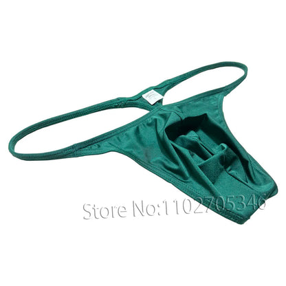 Cheeky Men's Thong Gloss Slip Tangas Soft Shiny G-strings Underwear Silky Smooth Bikini Bottoms Briefs Jockstrap Sissy Panties