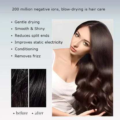 2026 Home Travel Professional Leafless Wall-mounted Hair Dryer Negative Ion with Air Collecting Scattering Nozzle Salon Tool
