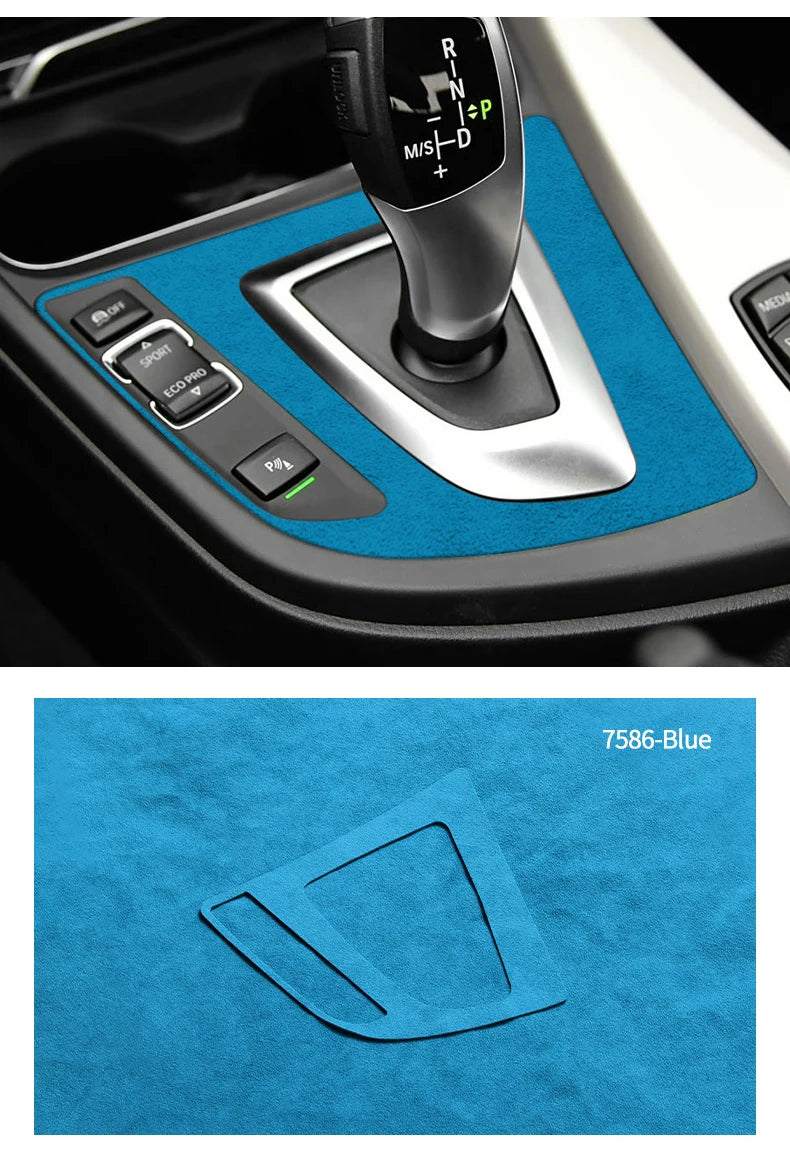 For BMW F30 F34 F36 Gear Shift Control Panel Trim Frame Decorative Sticker Made of Alcantara Car Interior Tuning Accessories