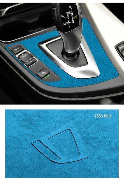 For BMW F30 F34 F36 Gear Shift Control Panel Trim Frame Decorative Sticker Made of Alcantara Car Interior Tuning Accessories