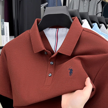 High end brand 100% cotton short sleeve polo shirt men luxur pony embroidery comfort breathable fashion T-shirt summer new top