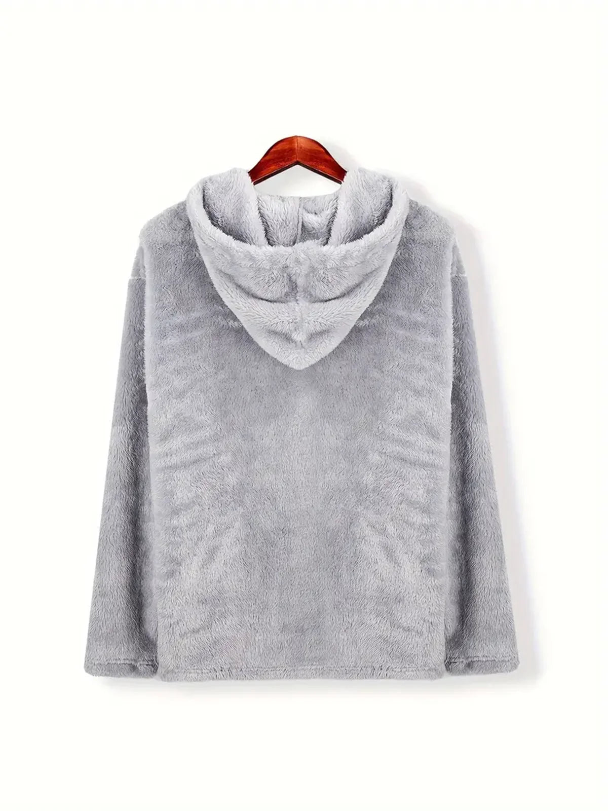 Men's Double-Sided Velvet Hooded Sweatshirt, Autumn and Winter Warm Pullover, Loose Casual Teddy Velvet Jacket, Men's Wholesale