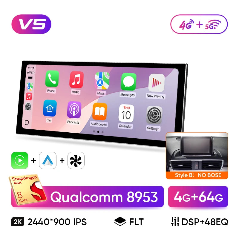 Ainavi 12.3 Inch Radio For Mazda 3 Axela 2013 2014 2015 2016 2017 2018 Car Multimedia Player Wireless Carplay Android Auto 2K 4G