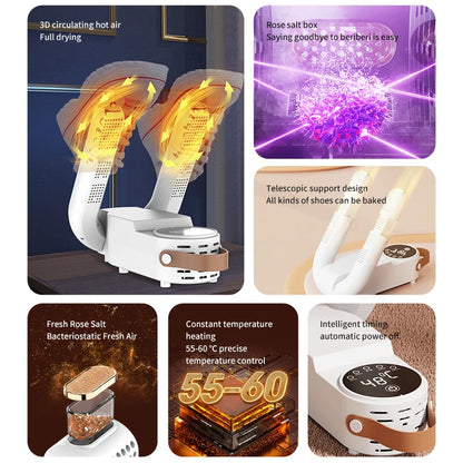 2025 150W Intelligent Timer Shoe Dryer New Boot Warmer Eliminate Odor Quick Drying Boot Deodorizer Multi-functional Socks Dryers