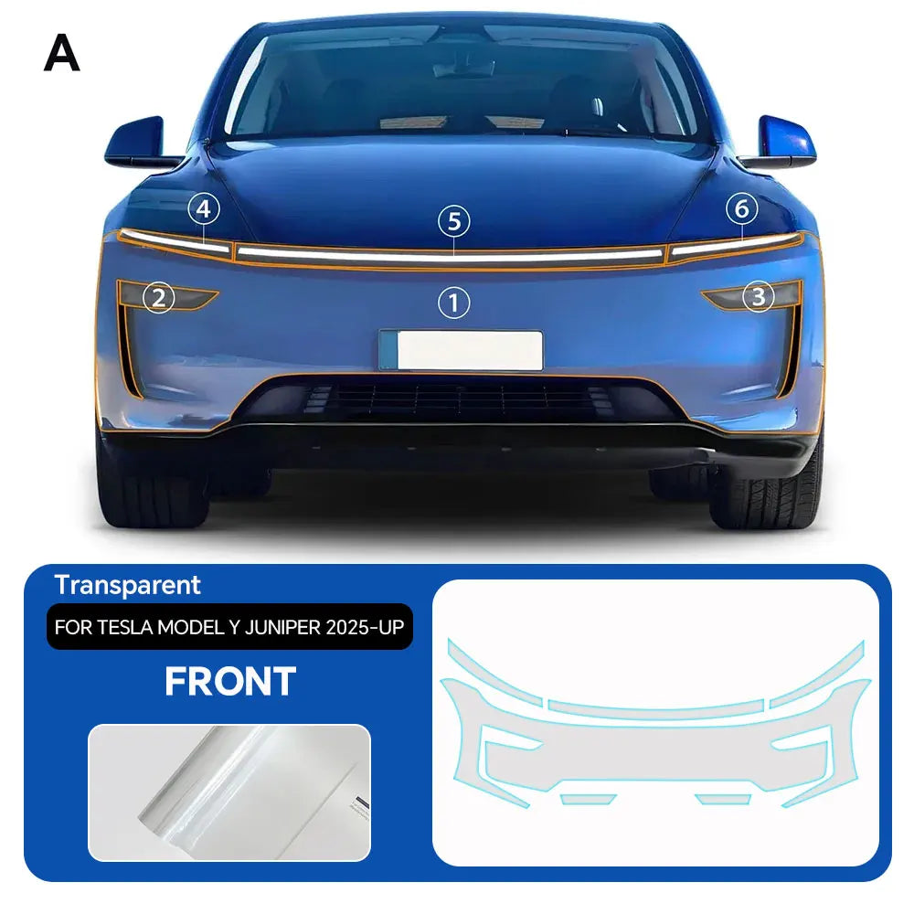 For Tesla Model Y Juniper 2025 2026 Paint Protection Film Self-Healing Bra PPF Body Sticker Accessories Anti-Scratch Resistant