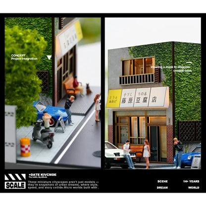 Collector 1:64 Fujiwara Tofu Shop Scene Miniature Model Landscape Collection Desktop Ornaments Car Model Storage