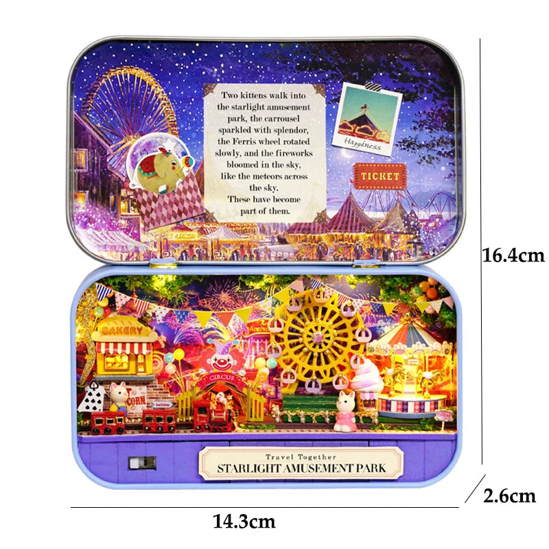 9 Styles Box Theatre DIY Wooden DollHouses Miniature Box Doll Houses 3D Puzzle Assemble Building Model Kits Toy Birthday Gifts