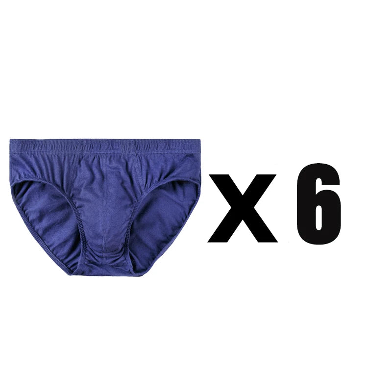 6 Pcs/Lot Men's 100% Cotton Panties Breathable Briefs Comfortable Male Underwear Lingerie Underpants Plue Size Xl -5Xl