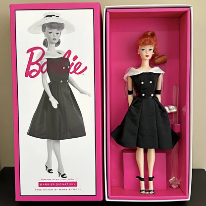 Genuine Barbie Signature Gold Label Gift Box Classic 1962 Collector'S Item Barbie Doll Black And White Princess Evening Dress