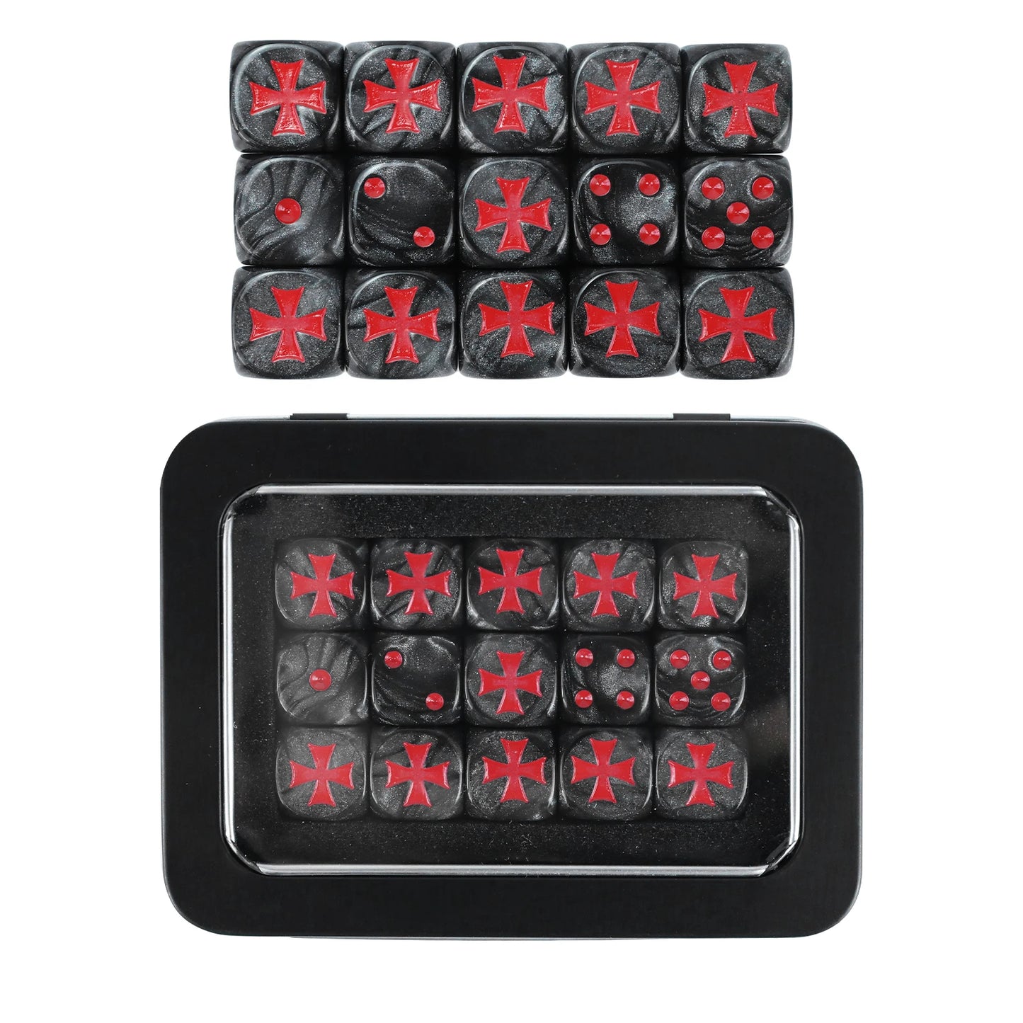 15PCS 16mm/0.63inch D6 Wargaming Dice Set for Tabletop Miniatures Game, Damage Tracking,Army Faction Themed Dice Tokens