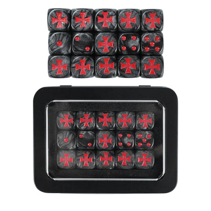15PCS 16mm/0.63inch D6 Wargaming Dice Set for Tabletop Miniatures Game, Damage Tracking,Army Faction Themed Dice Tokens