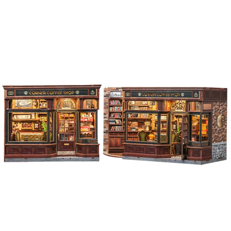 CUTEBEE Book Nook Kit 3D Wooden Puzzle DIY Bookend Insert Model Building Kit Laser Cut Precision Pieces for Home Decor Office