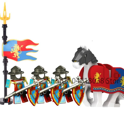 Green Dragon Raven Knights Shield Action Figures MOC Medieval Ancient Knights Scene Building Block Creative Toys for Children